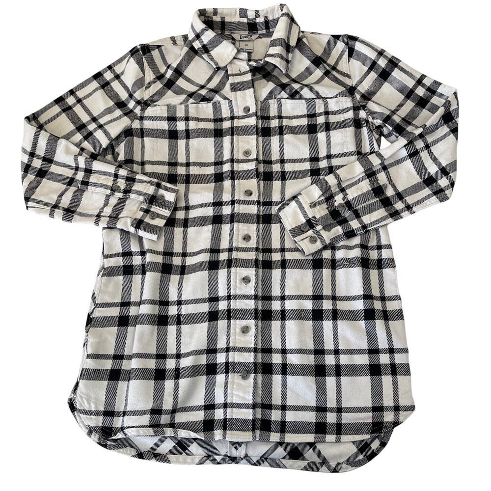 Duluth Trading Plaid Cotton‎ Long Sleeve Button Down Western Womens XS